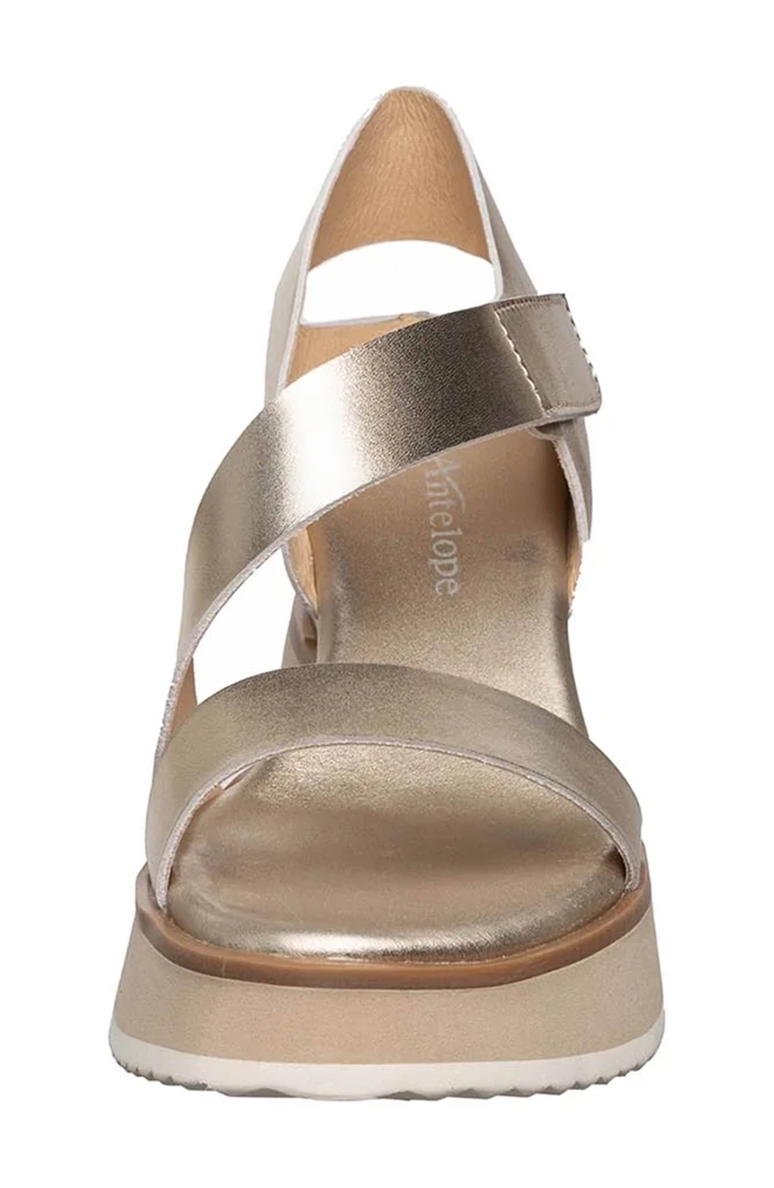 ANTELOPE Dorie Platform Wedge Sandal, Alternate, color, Champagne