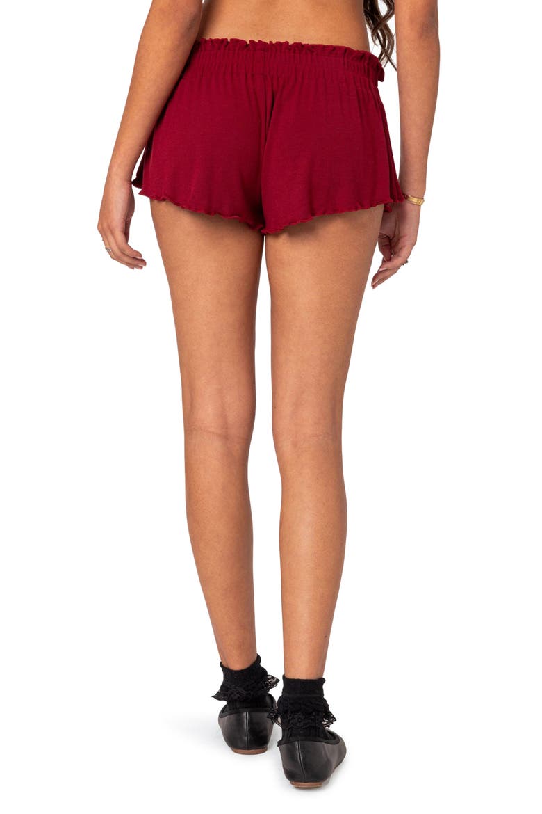 Gilmore Ribbed Shorts, Alternate, color, BURGUNDY