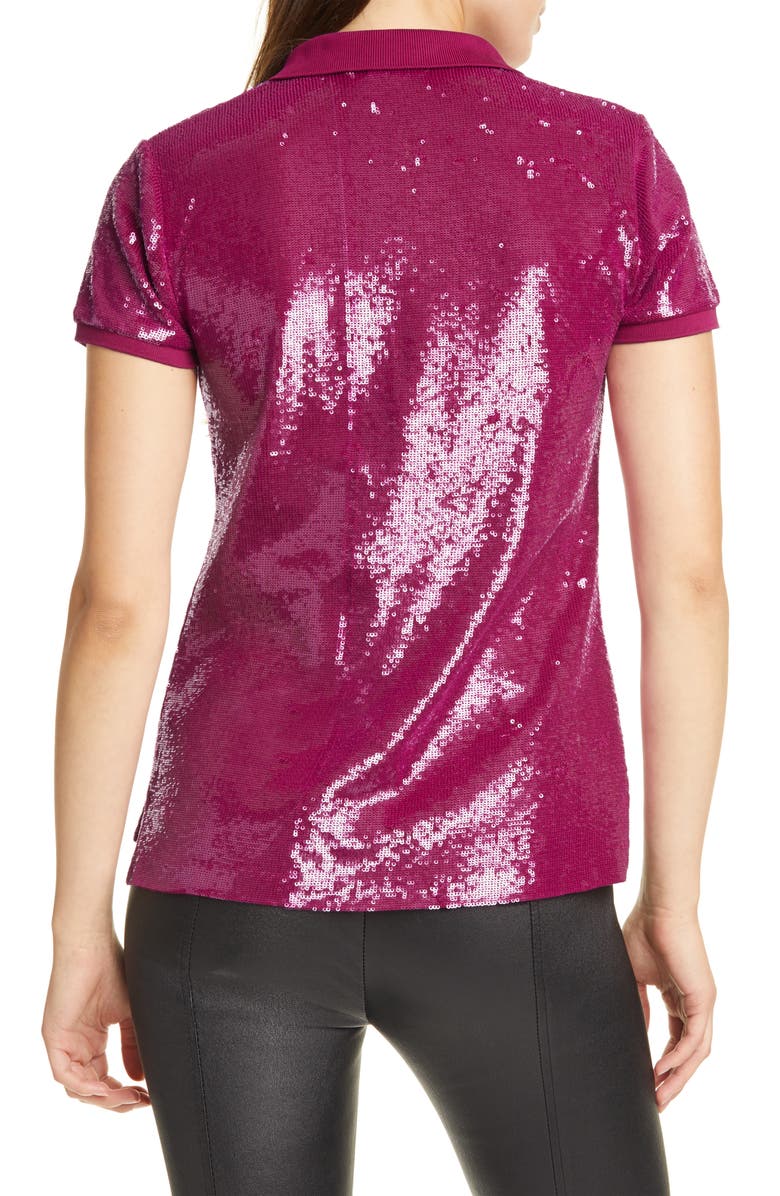Polo Ralph Lauren Sequin Polo Shirt, Alternate, color,