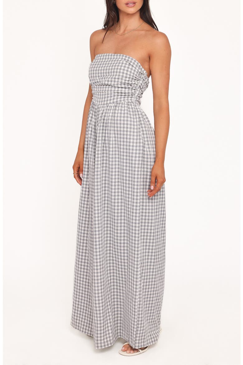 Paige Strapless Jumpsuit, Alternate, color, BLACK WHITE GINGHAM