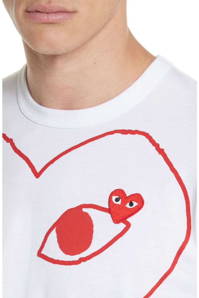 Outline Heart Graphic Tee, Alternate, color, WHITE