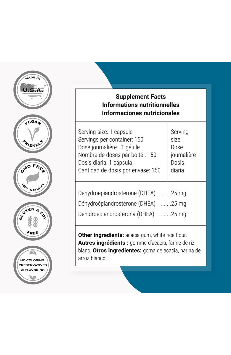 SuperSmart DHEA 25mg, Alternate, color, NO COLOR