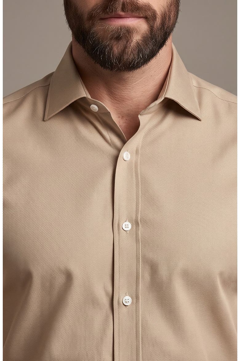 Stretch Cotton Dress Shirt, Alternate, color, BEIGE