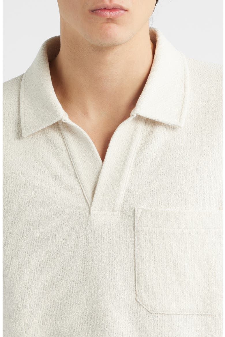 Textured Cotton Blend Polo, Alternate, color, LIGHT STONE