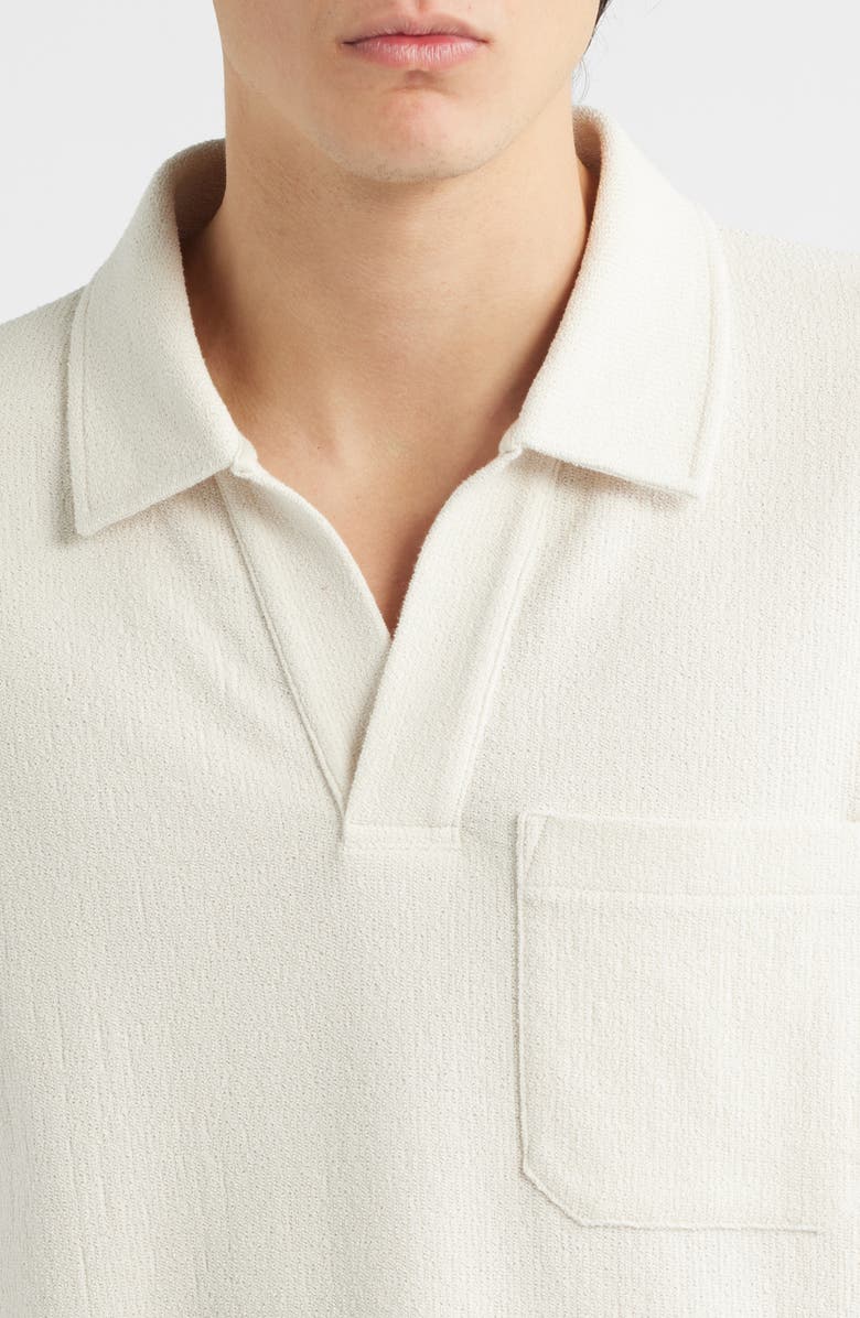 FRAME Textured Cotton Blend Polo, Alternate, color, Light Stone