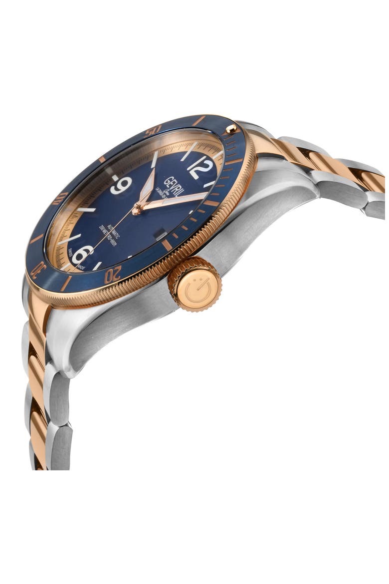 Yorkville Swiss Automatic Bracelet Watch, 43mm, Alternate, color, TWO TONED SS IPRG