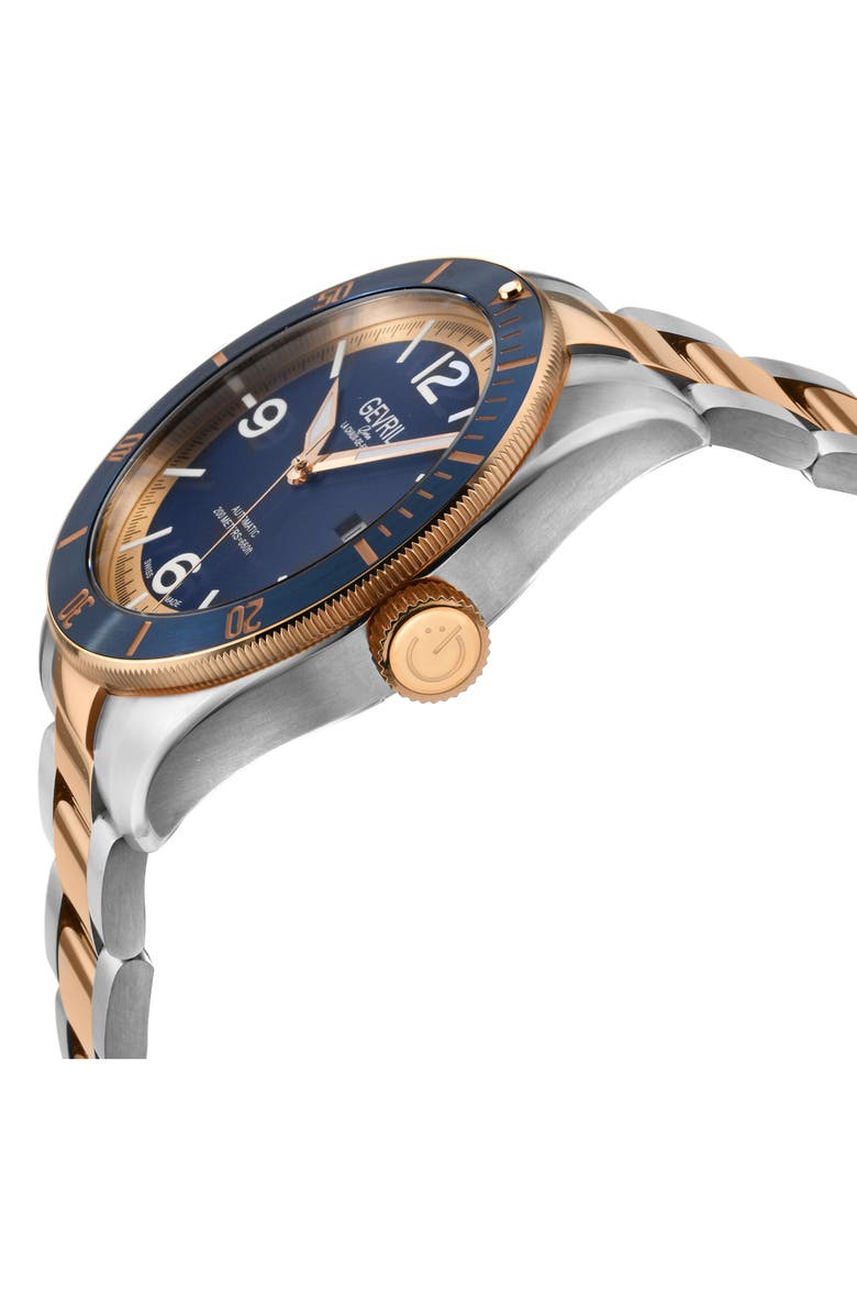 GEVRIL Yorkville Swiss Automatic Bracelet Watch, 43mm, Alternate, color, Two Toned Ss Iprg