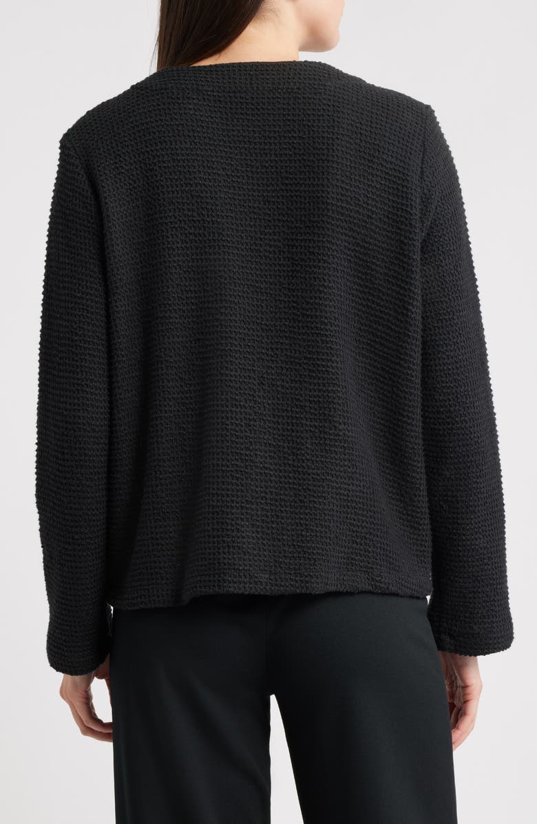 Eileen Fisher Textured Organic Cotton Jacket, Alternate, color, Black