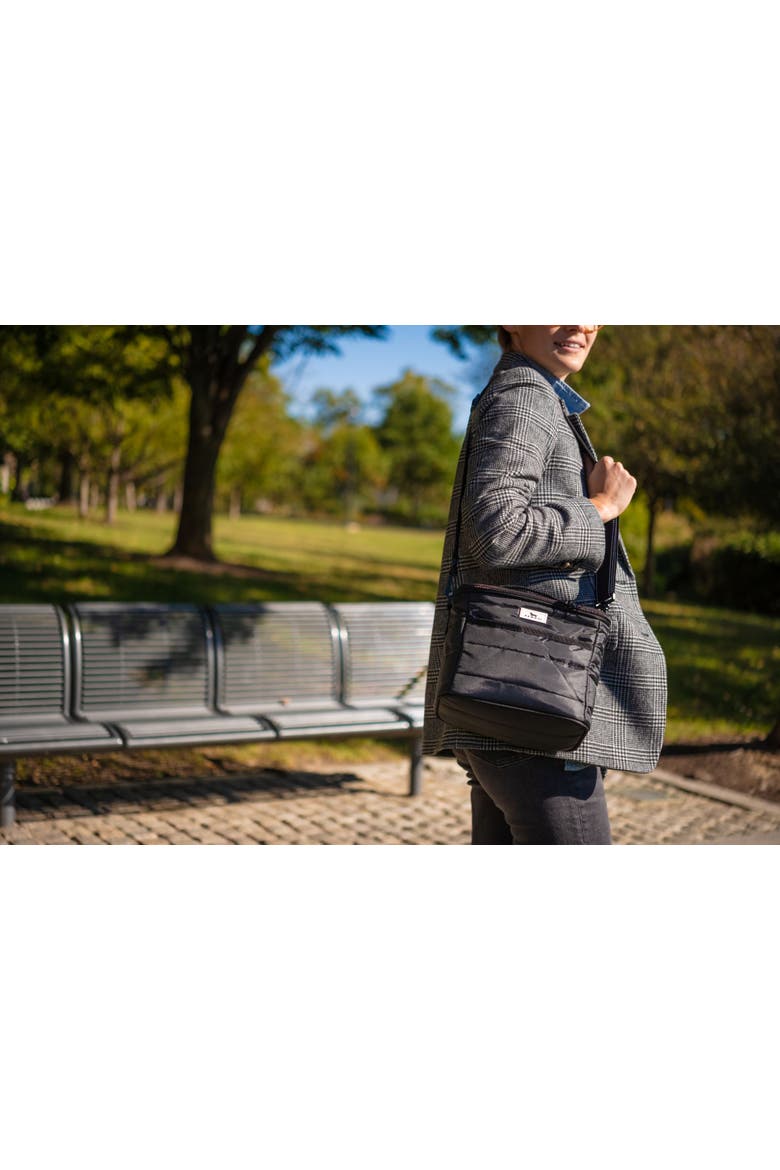Road Snacks Lunch Bag, Alternate, color, Black Puffer