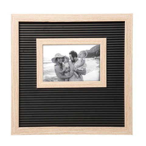 Black and Natural Letter Board Frame Wood Black