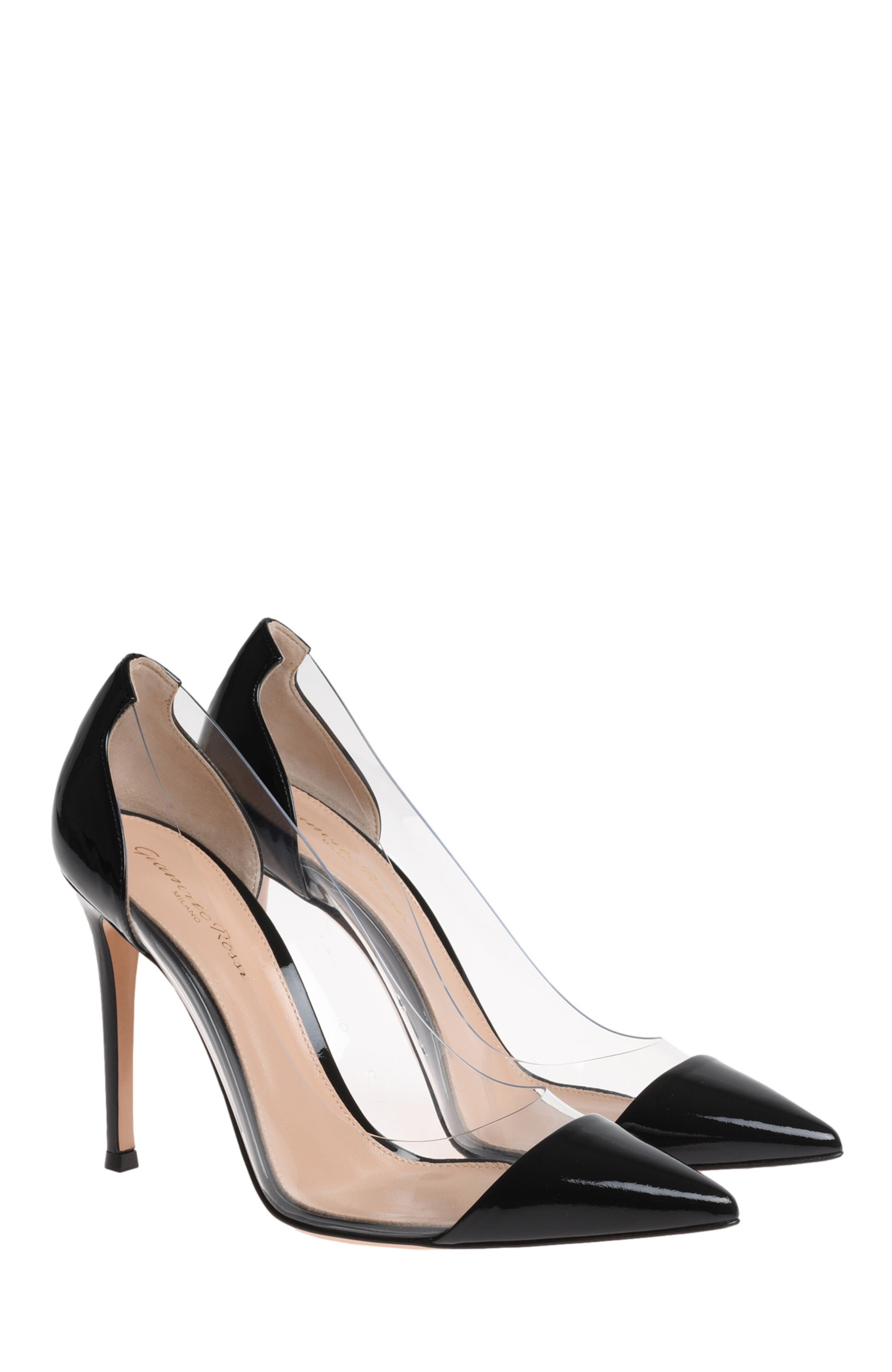 Gianvito Rossi Plexi Pumps, Alternate, color, Black