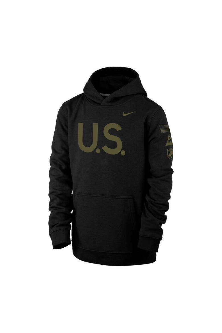 Youth Nike Black Army Black Knights 1st Armored Division Old Ironsides U.S. Operation Torch Pullover Hoodie, Main, color, Black