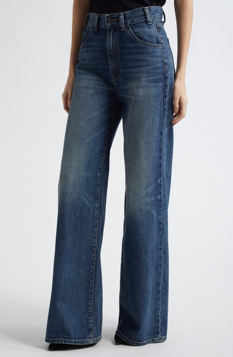 Nili Lotan Salome Wide Leg Jeans, Alternate, color, Simon Wash