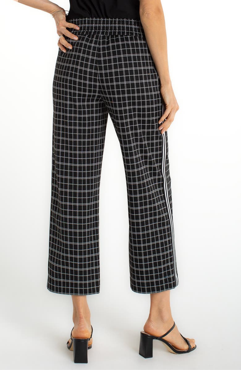 Liverpool Los Angeles Mabel Plaid Pull-On Crop Wide Leg Pants, Alternate, color, Black White Plaid
