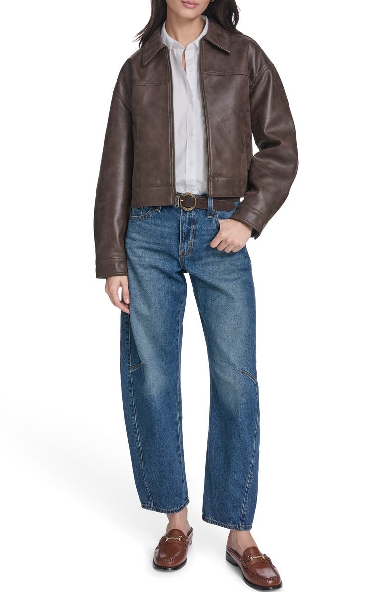 Levi's Faux Leather Zip Jacket, Alternate, color, Dark Brown Faux Suede