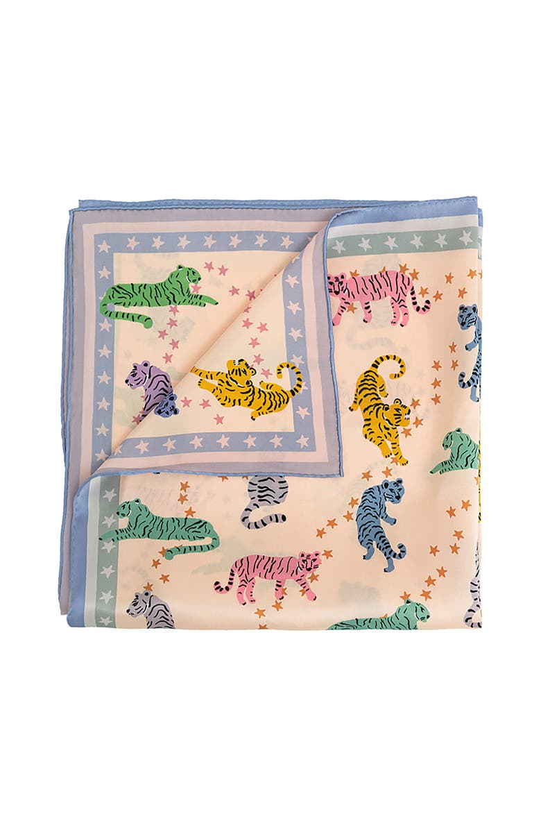 Lost Pattern NEON TIGERS BANDANA, Main, color, Pastel Blue