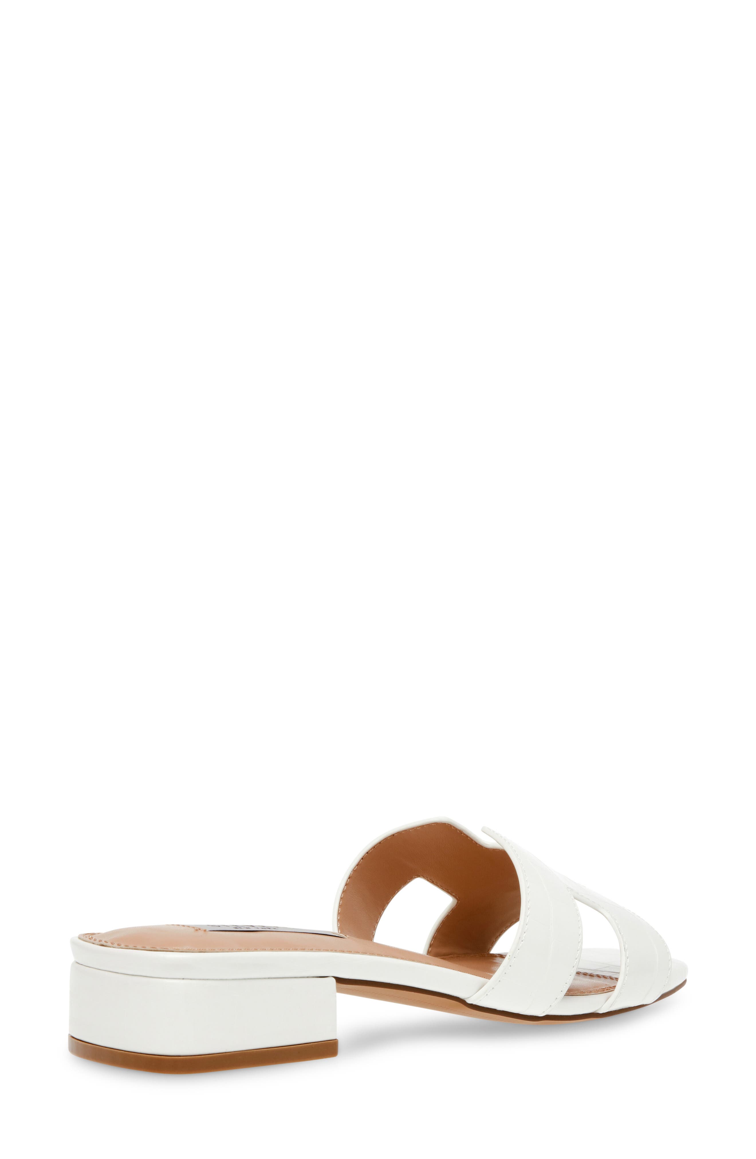 Steven New York Hutchy Croc Embossed Sandal, Alternate, color, White Croco