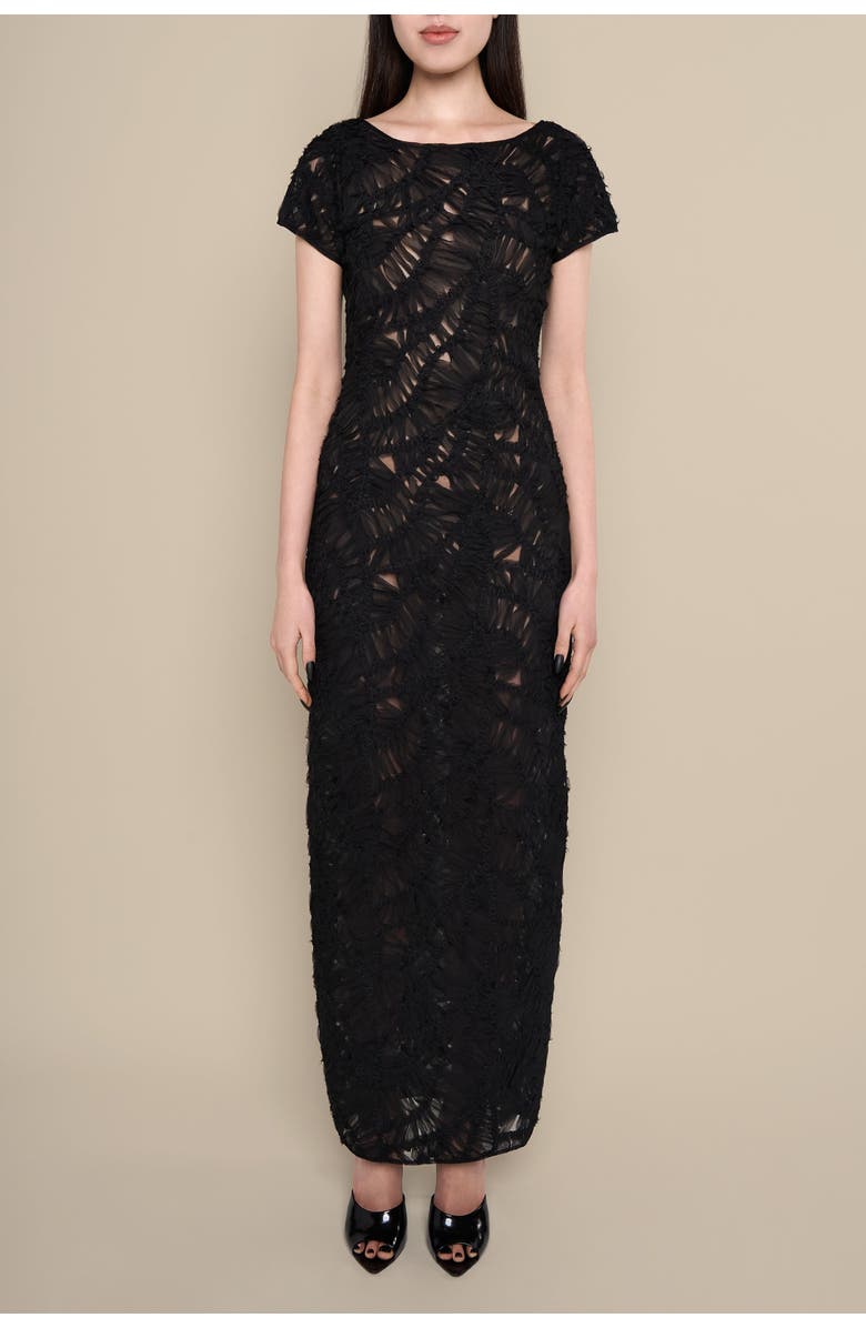 Contessa Mills Fleur Sheer Italian Lace Maxi Dress, Alternate, color, Black