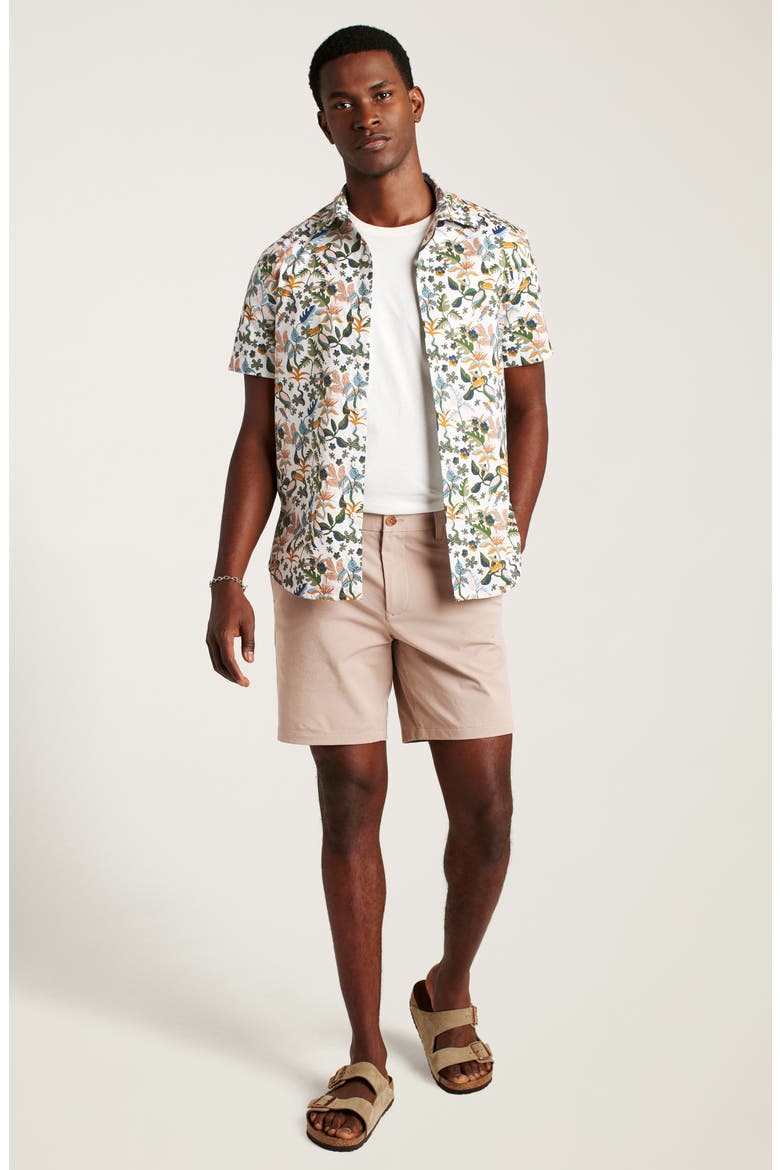 Riviera Botanical Short Sleeve Button-Up Shirt, Alternate, color, TOUCAN PARADISE