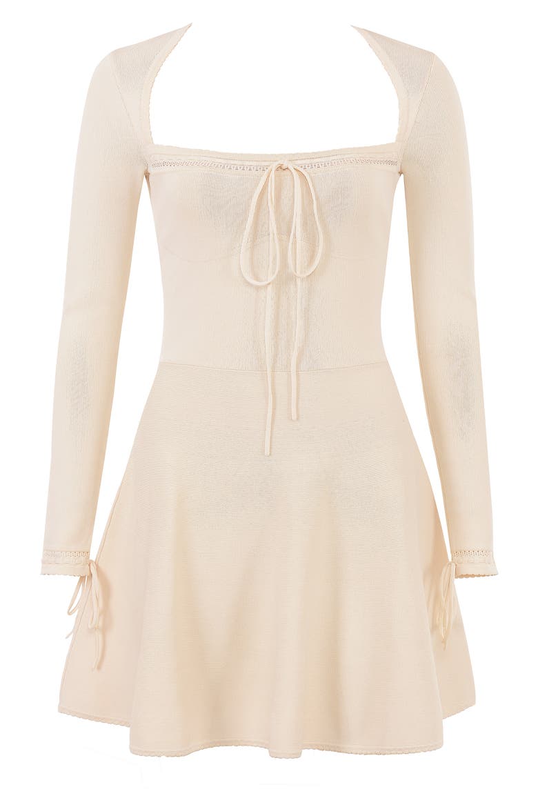 Caprice Long Sleeve Knit Dress, Alternate, color, CREAM