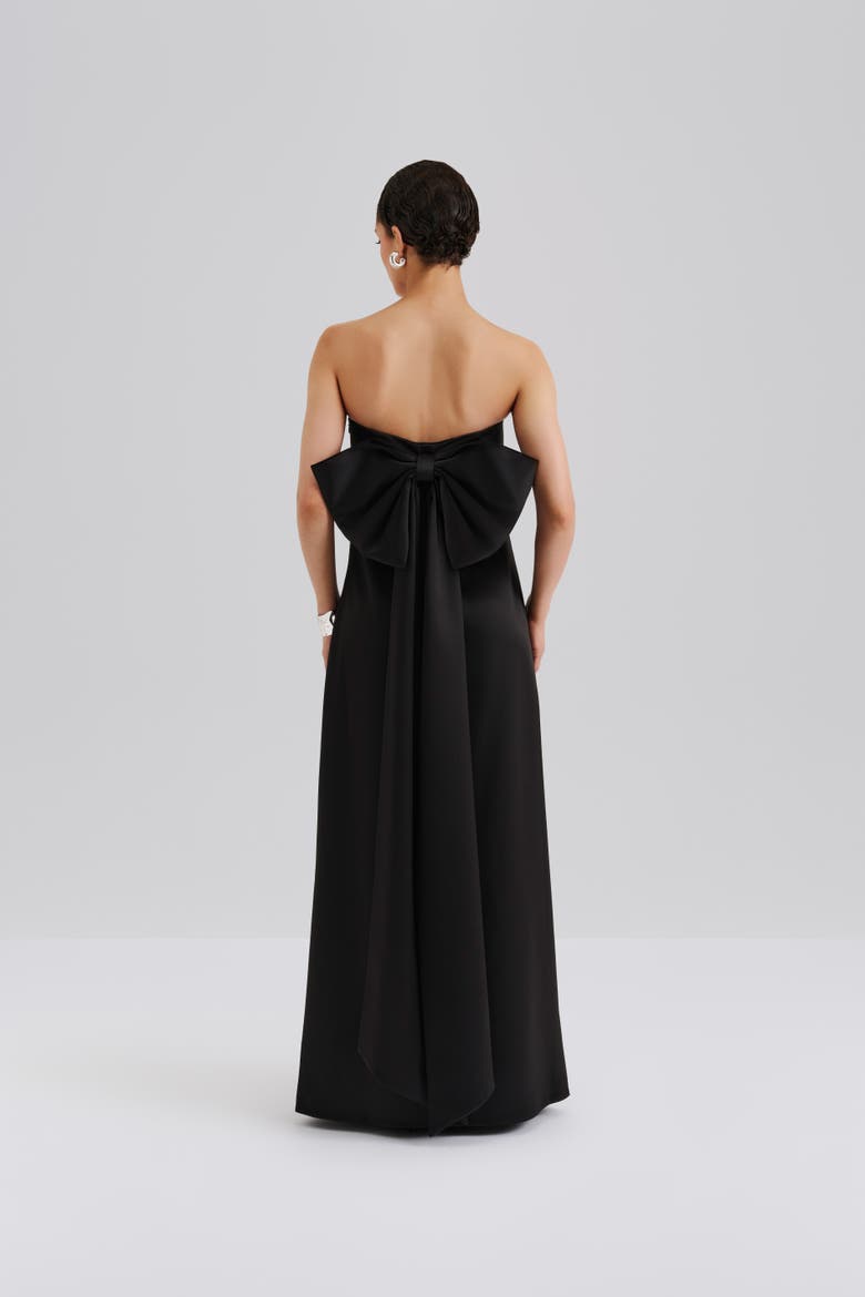 Elmina Bow Detailed Maxi Dress, Alternate, color, Black