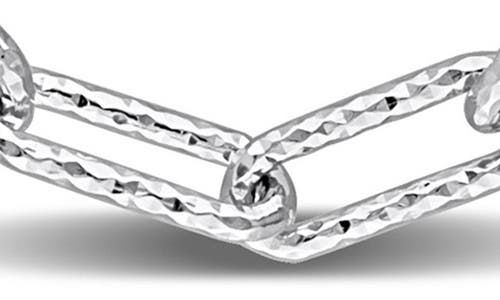 Delmar Textured Paper Clip Chain Necklace In Silver