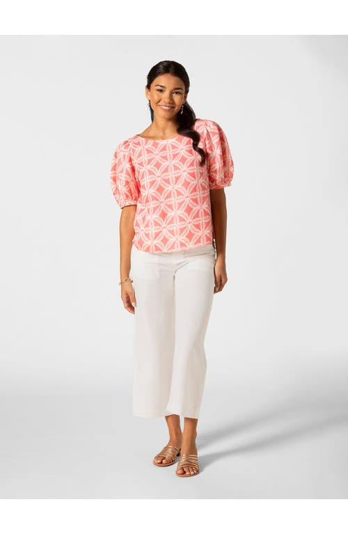 Tori Richard Breeze Block Beth Top In Red Coral