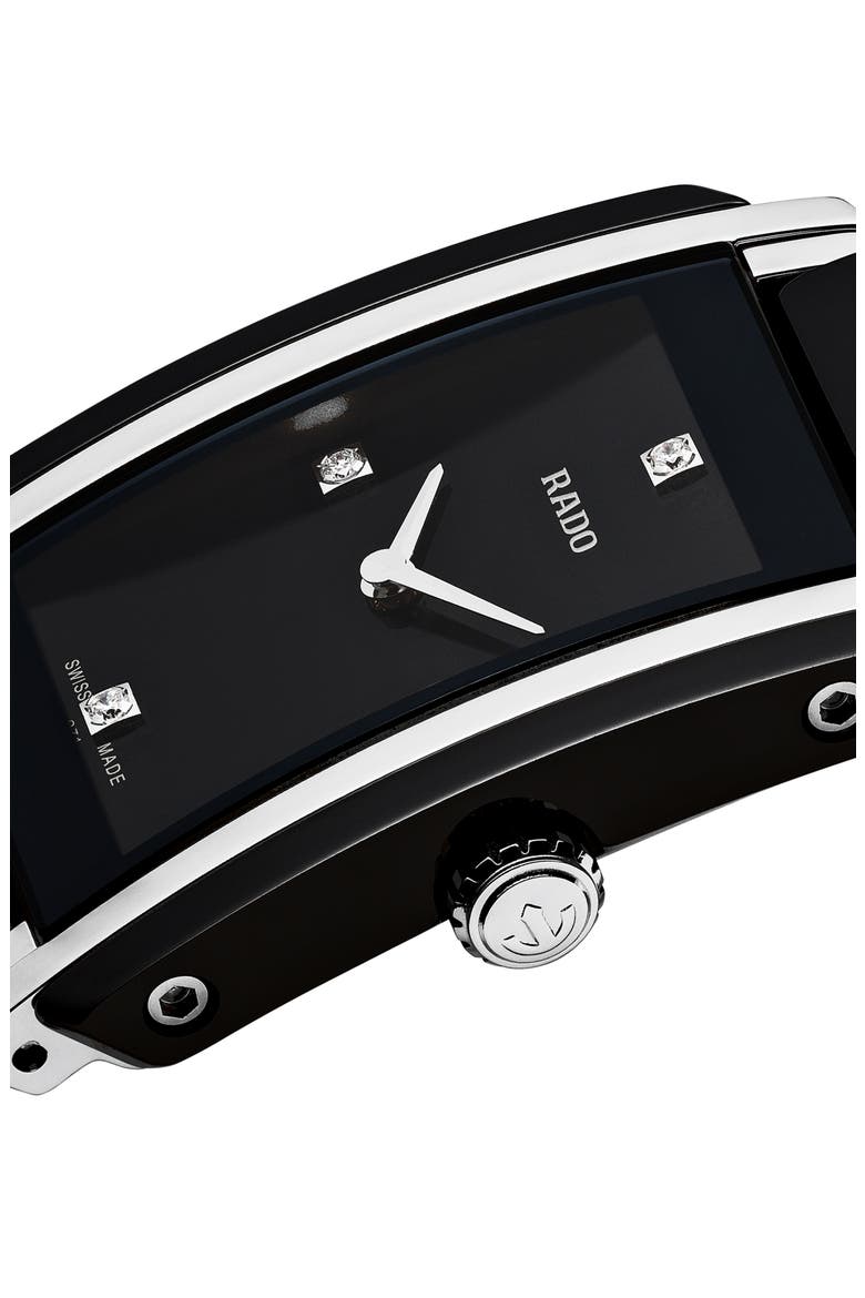 Integral Diamonds Bracelet Watch, 22mm x 33mm, Alternate, color, SILVER/BLACK