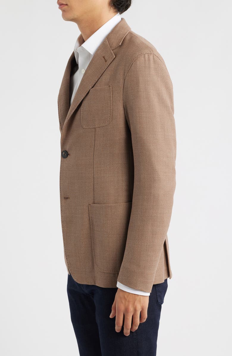 Emporio Armani Textured Virgin Wool Sport Coat, Alternate, color, Brown