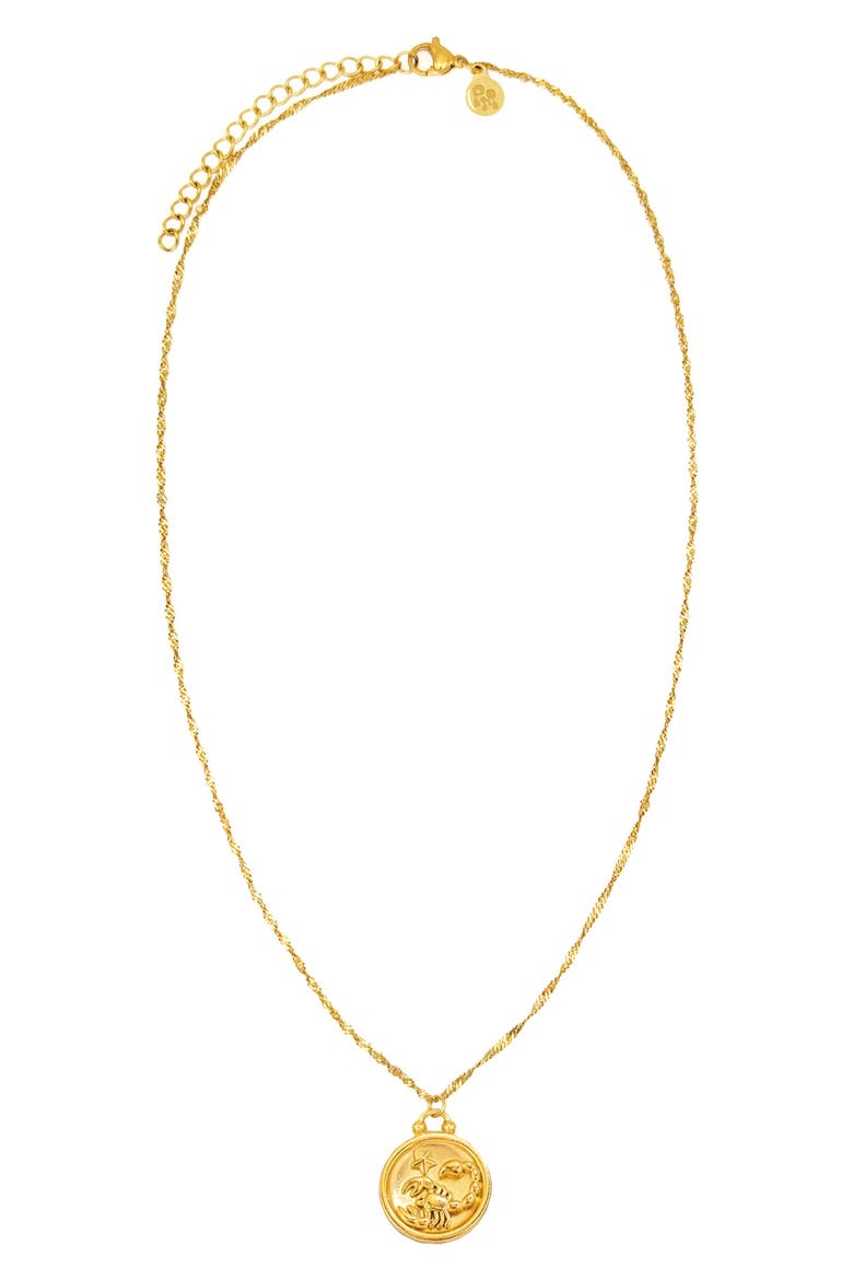 Horoscope Pendant Necklace, Main, color, GOLD-SCORPIO