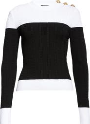 Balmain Twisted Cable Knit Sweater