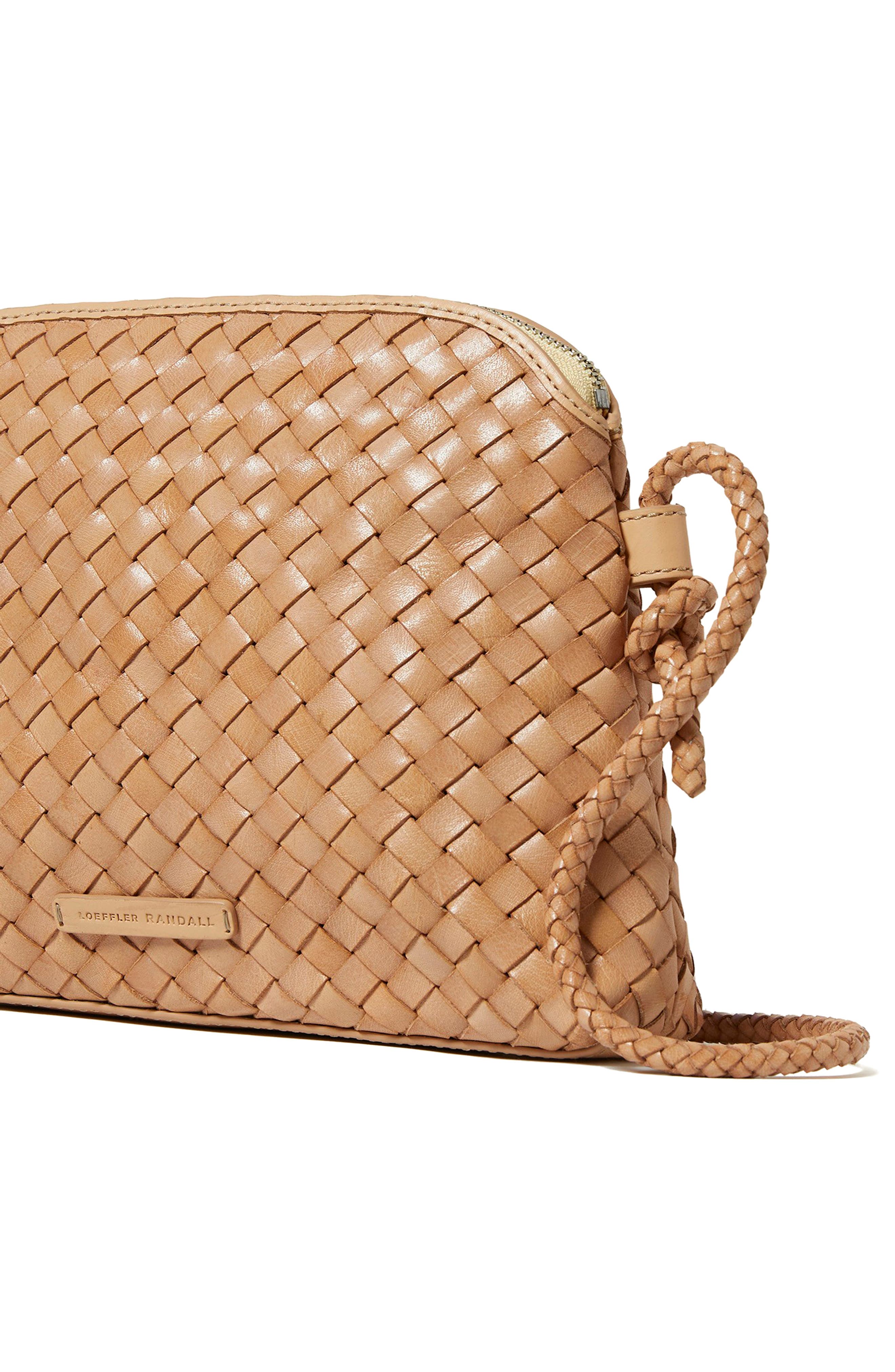 Loeffler Randall Mallory Woven Leather Crossbody Bag, Alternate, color, Desert Sand