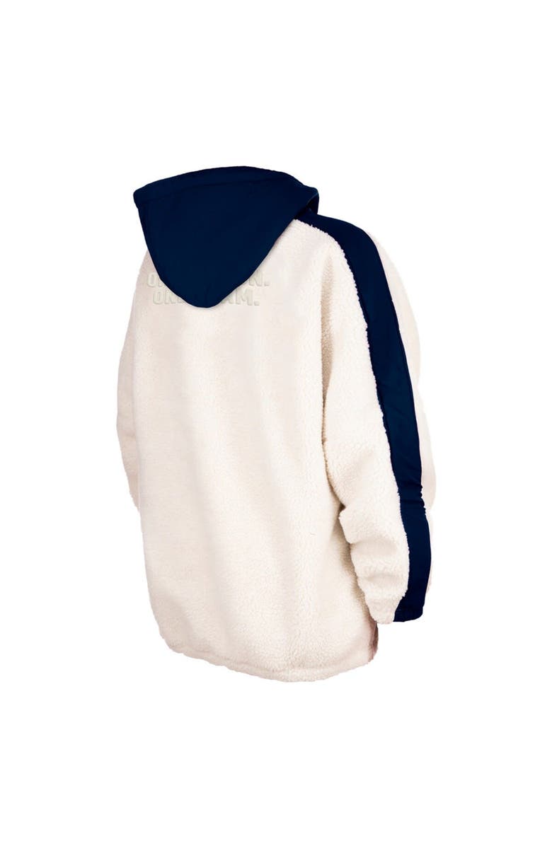 5TH AND OCEAN BY NEW ERA Women's 5th & Ocean by New Era Cream USWNT Athleisure Sherpa Half-Zip Hoodie, Alternate, color, 