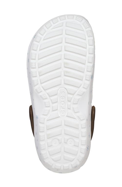 Crocs X Disney Kids' 'frozen' Olaf Classic Faux Fur Lined Clog In Beige/multi