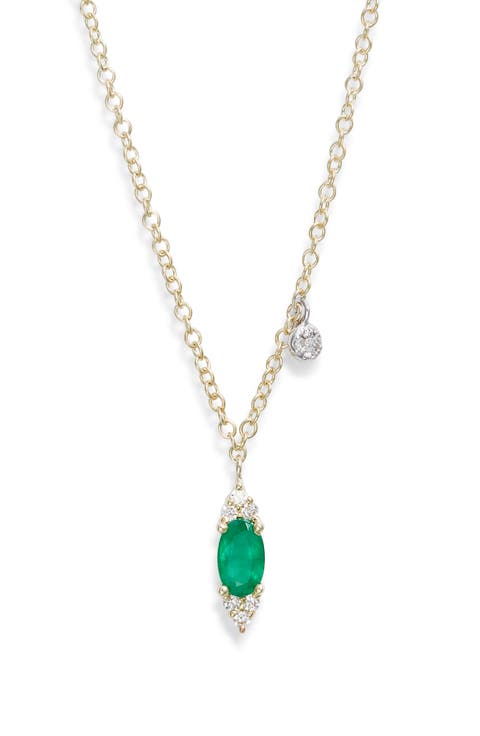 Emerald & Diamond Marquise Necklace