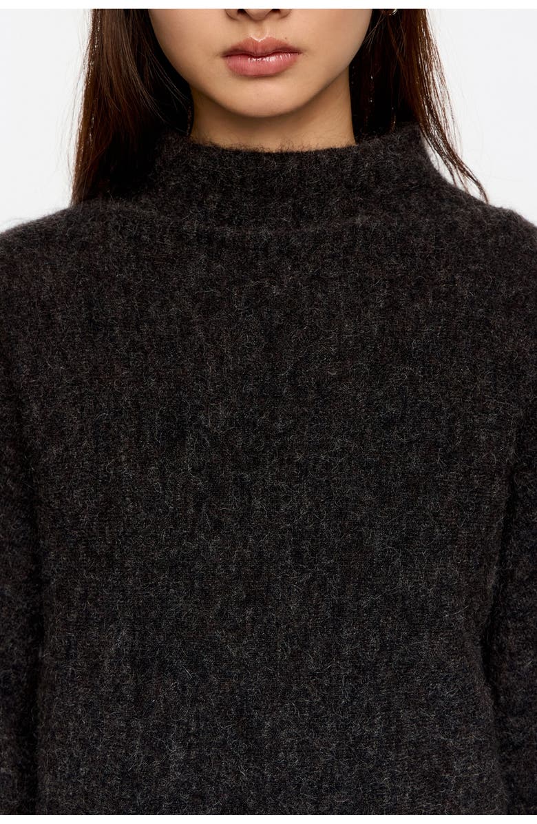 Bimba y Lola Mohair High Neck Sweater, Alternate, color, Dark Grey