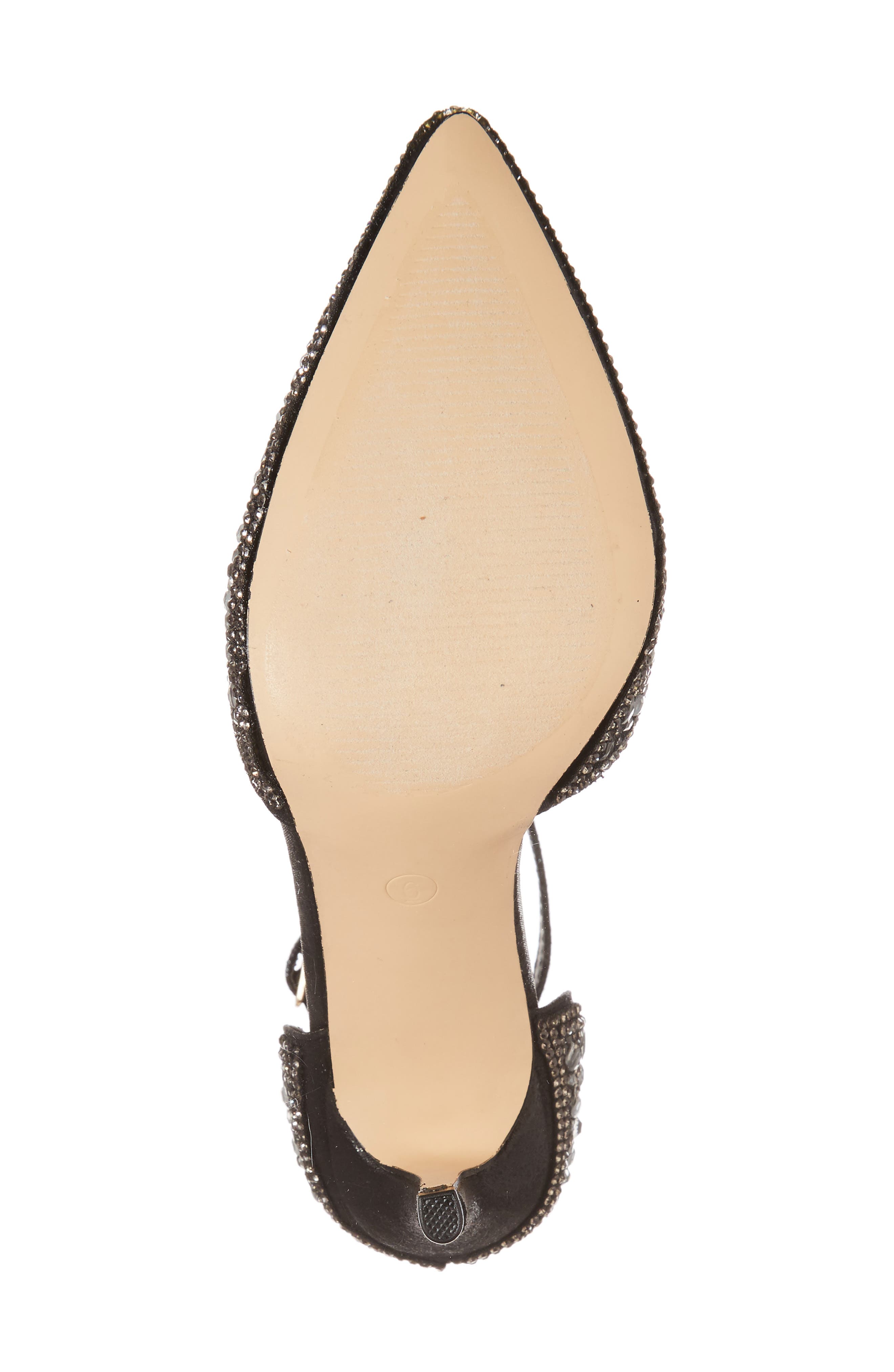 Rose Crystal Embellished d'Orsay Pump, Alternate, color, BLACK FABRIC