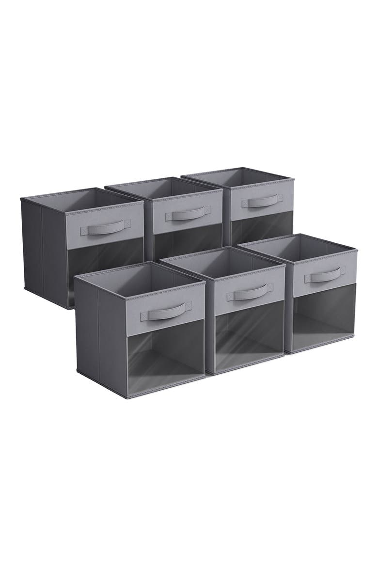 6-Pack Window Storage Cubes, Main, color, GRAY