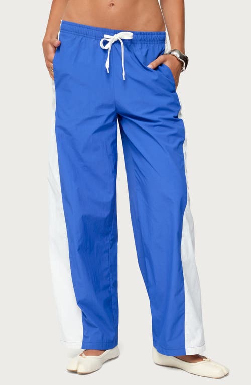 Edikted Jaye Contrast Panel Track Pants In Blue