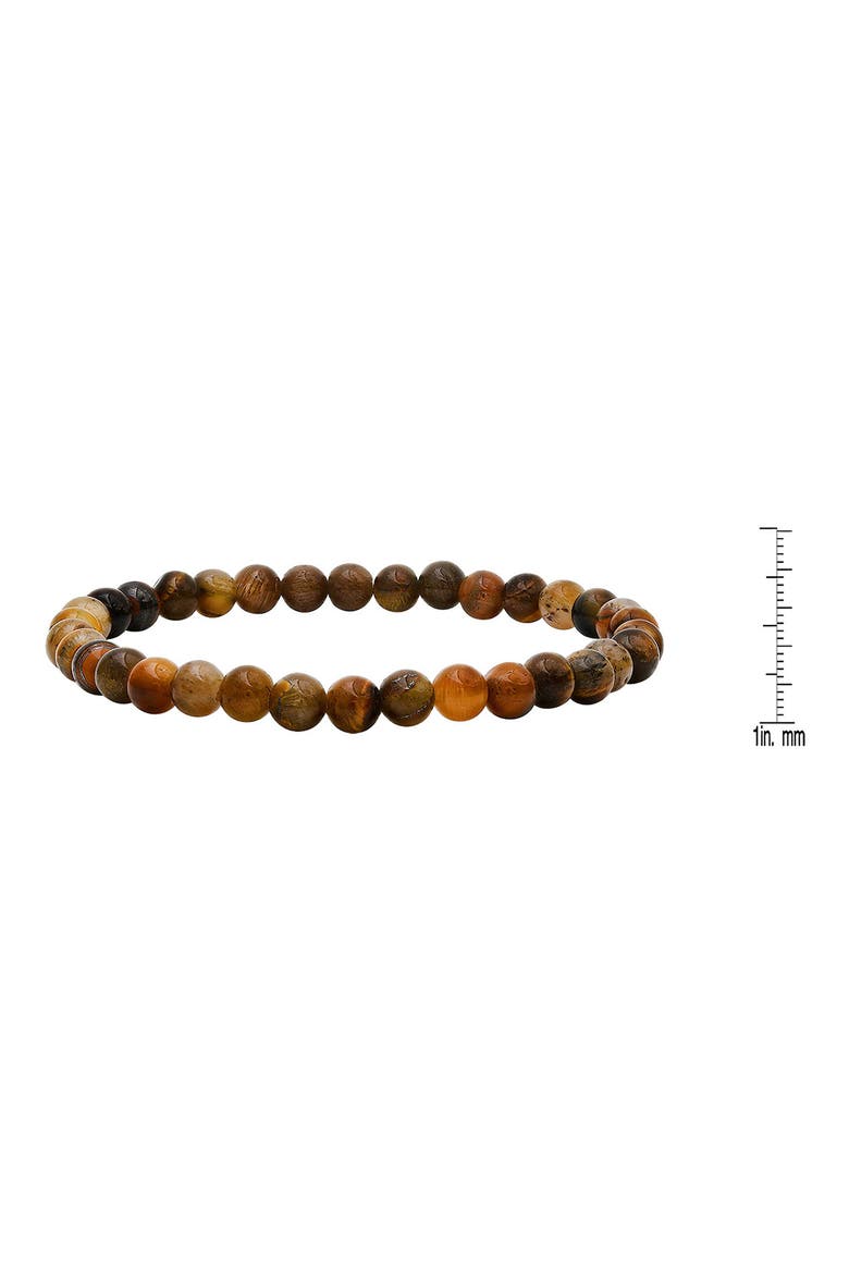 Tiger's Eye Beaded Stretch Bracelet, Alternate, color, BROWN