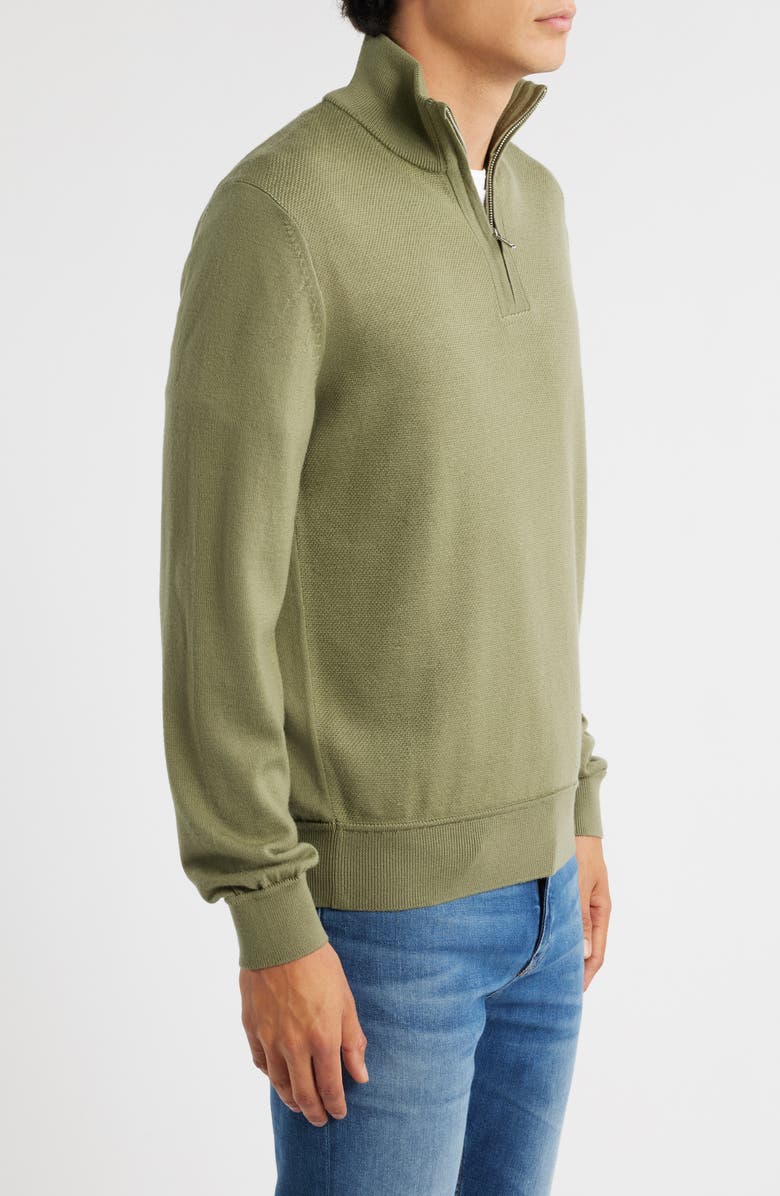 BOSS Illario Quarter Zip Sweater, Alternate, color, Medium Green