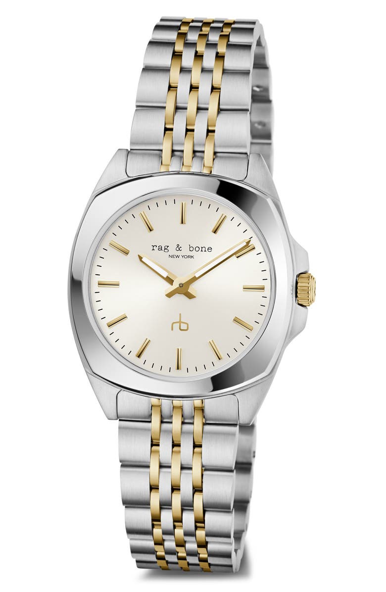 rag & bone Bleeker Bracelet Watch, 30mm, Alternate, color, Two Tone