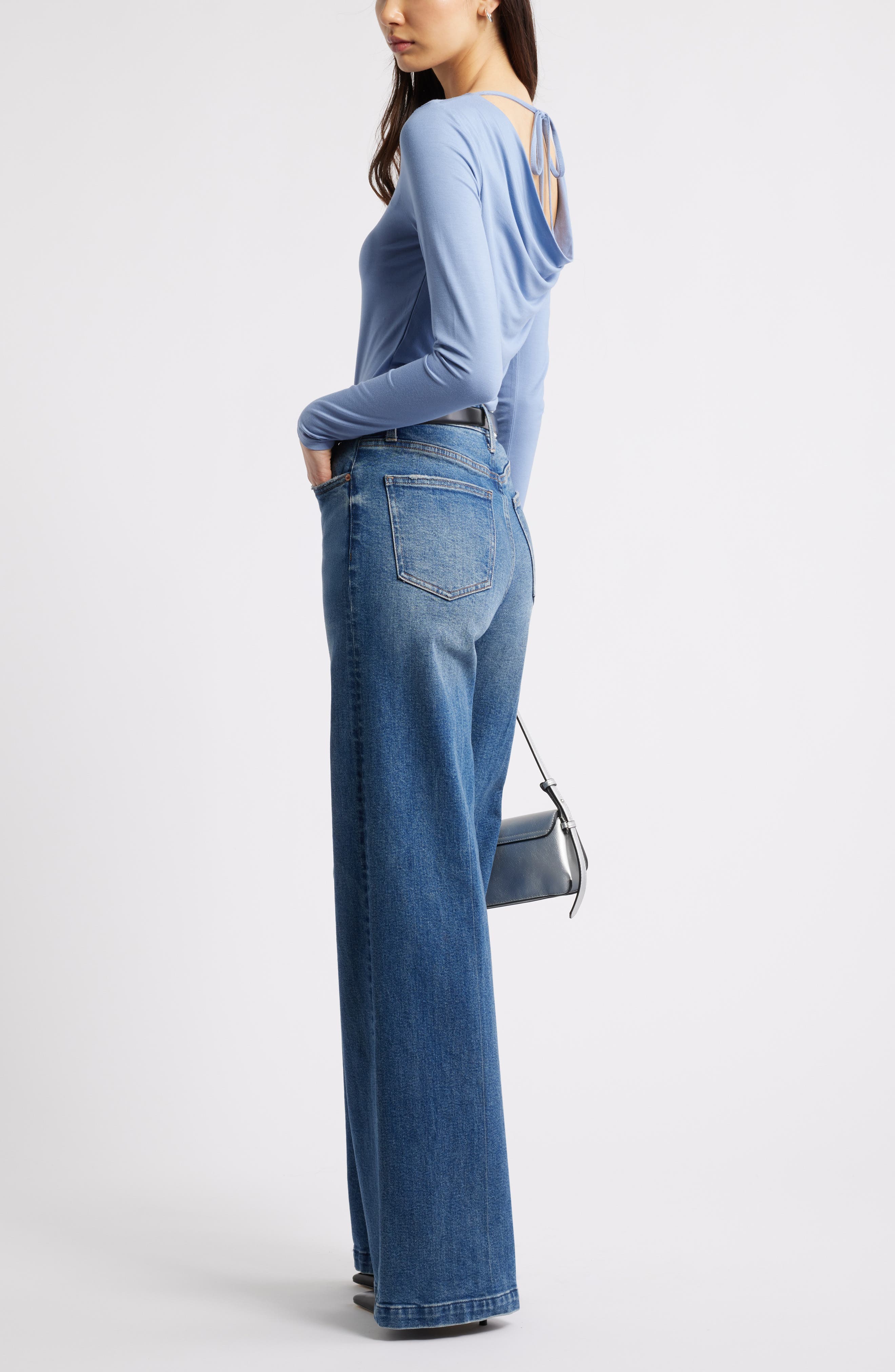 Cowl Back Long Sleeve Shirt - image 4