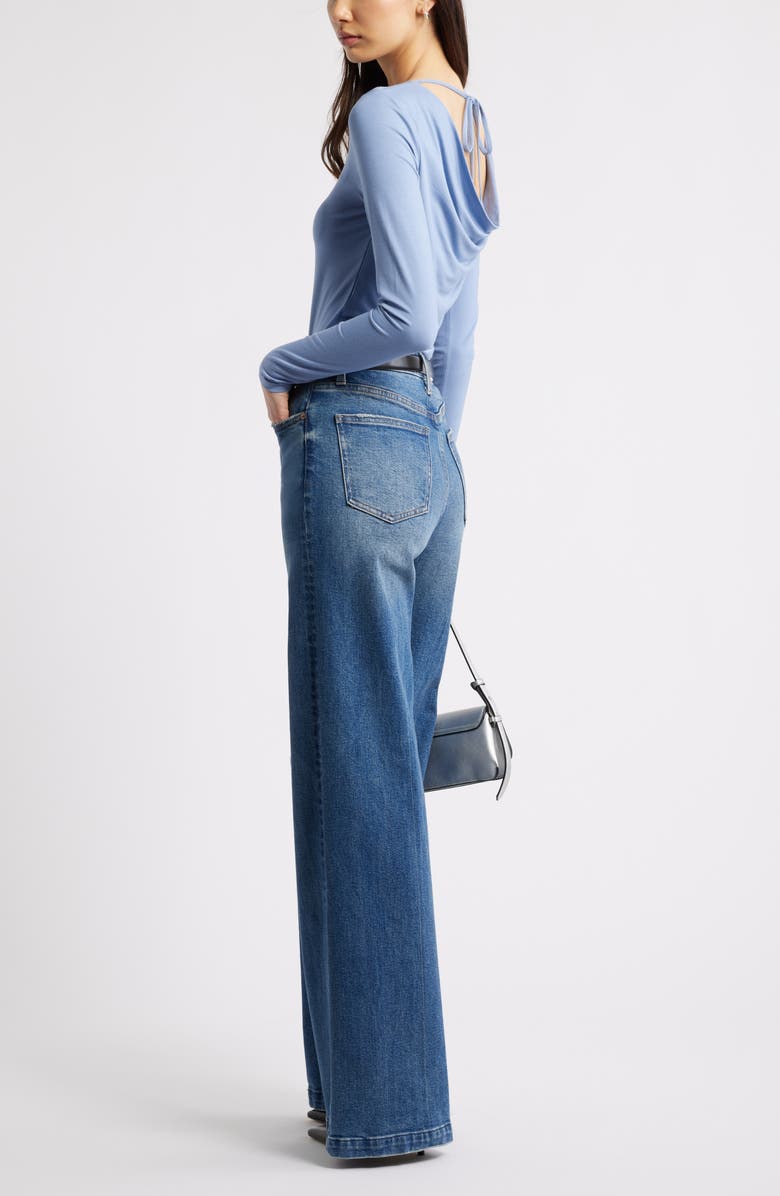 Open Edit Cowl Back Long Sleeve Shirt, Alternate, color, Blue Umbra