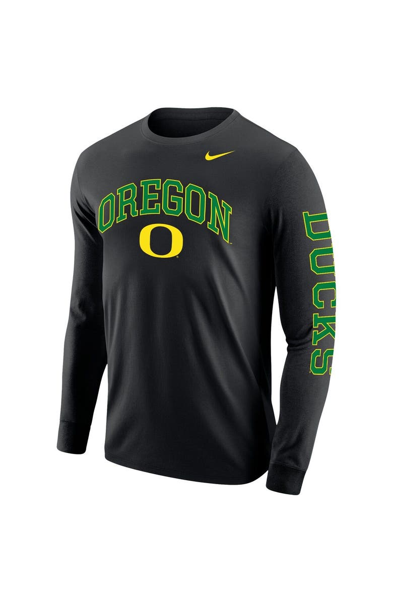 Nike Men's Nike Black Oregon Ducks Arch & Logo Two-Hit Long Sleeve T-Shirt, Alternate, color, 