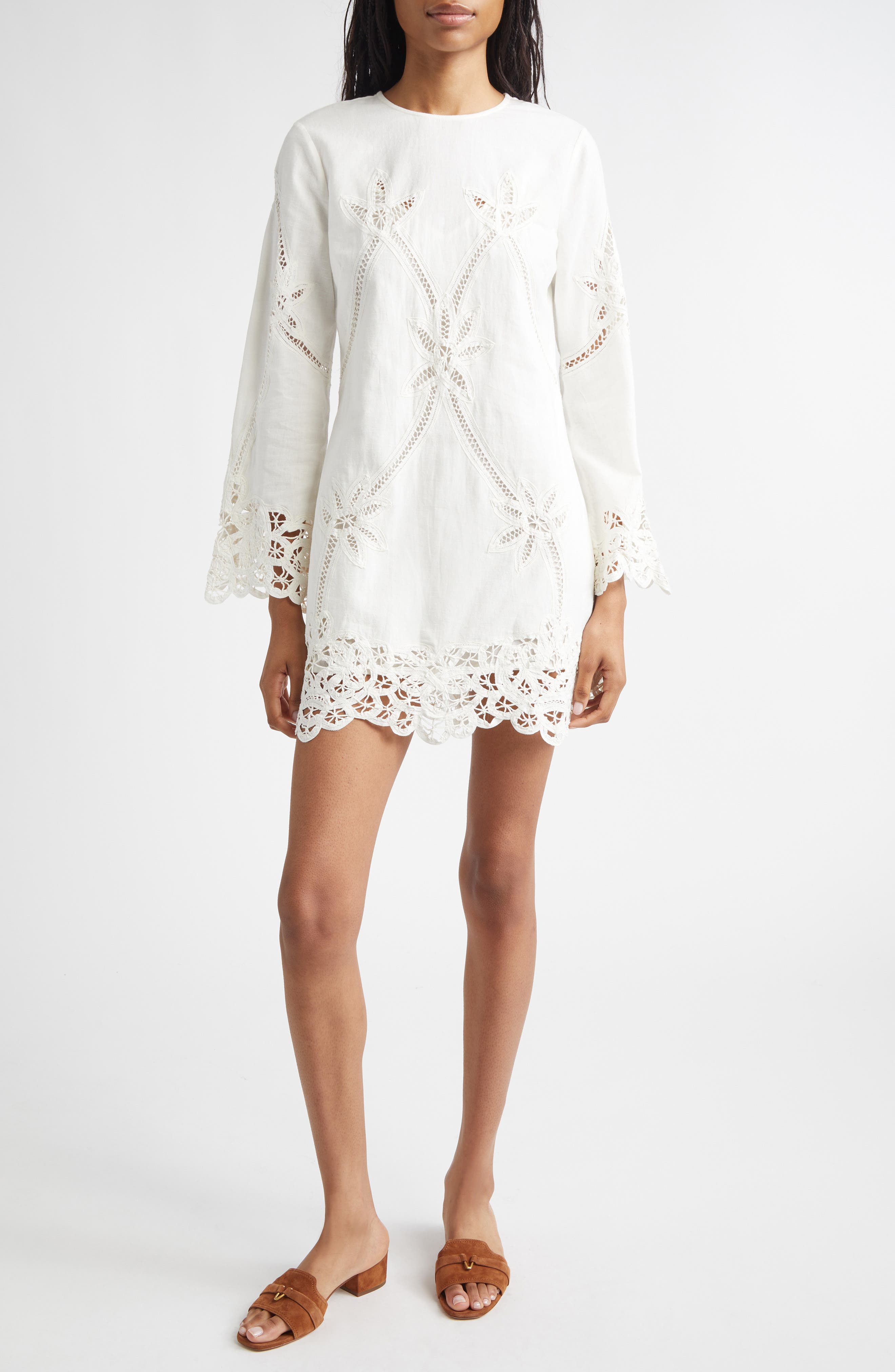 Amberg Cotton & Linen Eylet Minidress