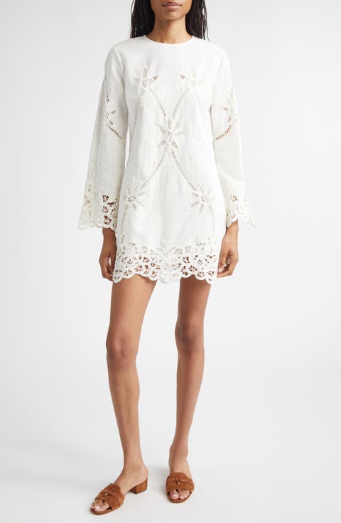 Amberg Cotton & Linen Eylet Minidress