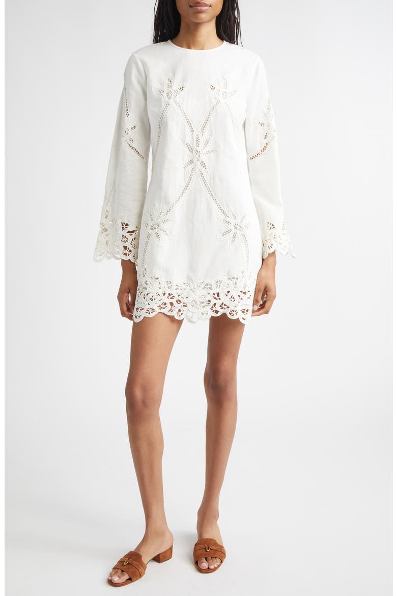 veronica beard white linen dress Georges Linen Midi Dress in White