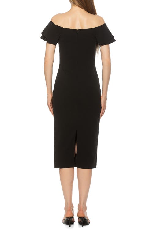 Alexia Admor Winston Off The Shoulder Body-con Midi Dress In Black
