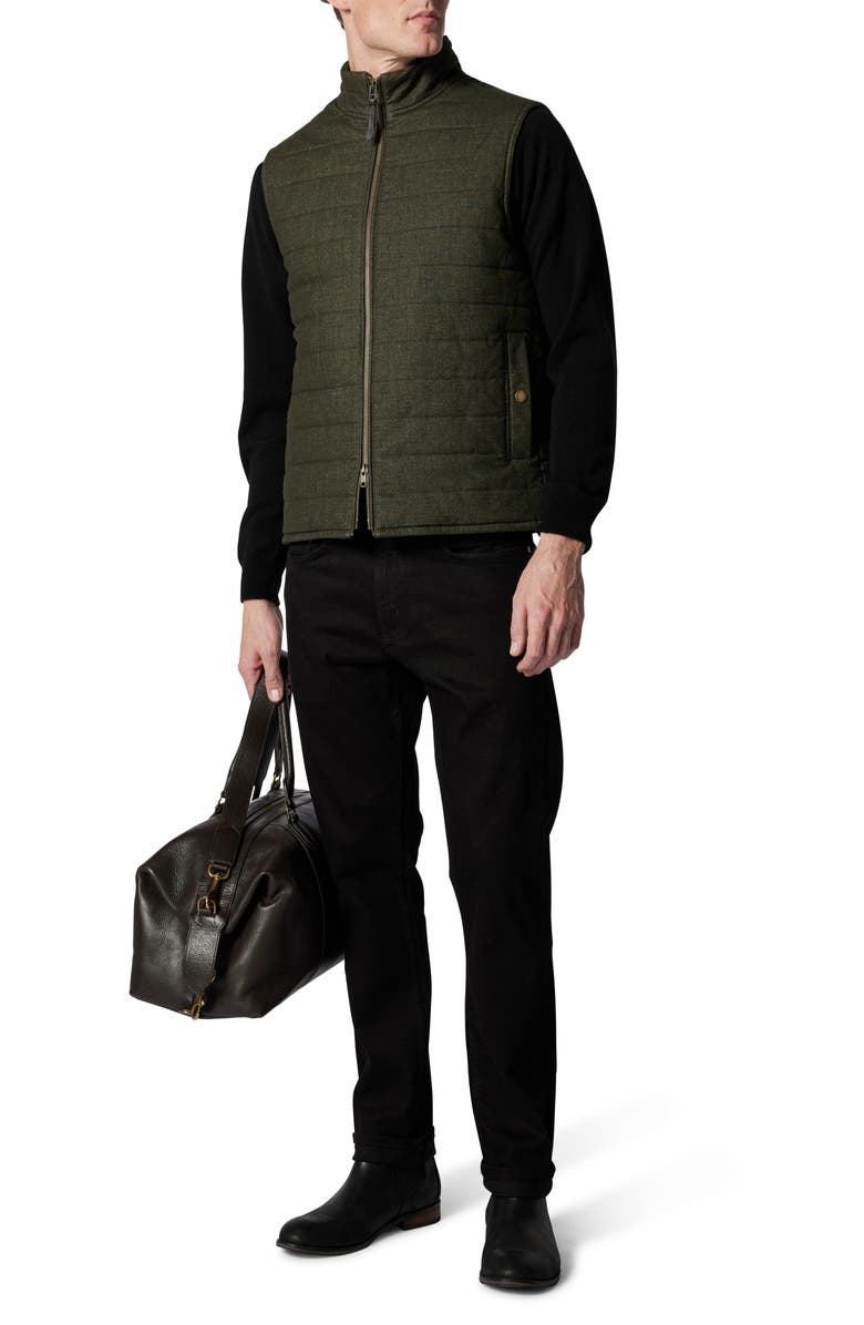 Rodd & Gunn Dunedin Road Stretch Cotton Blend Quilted Vest, Alternate, color, Moss